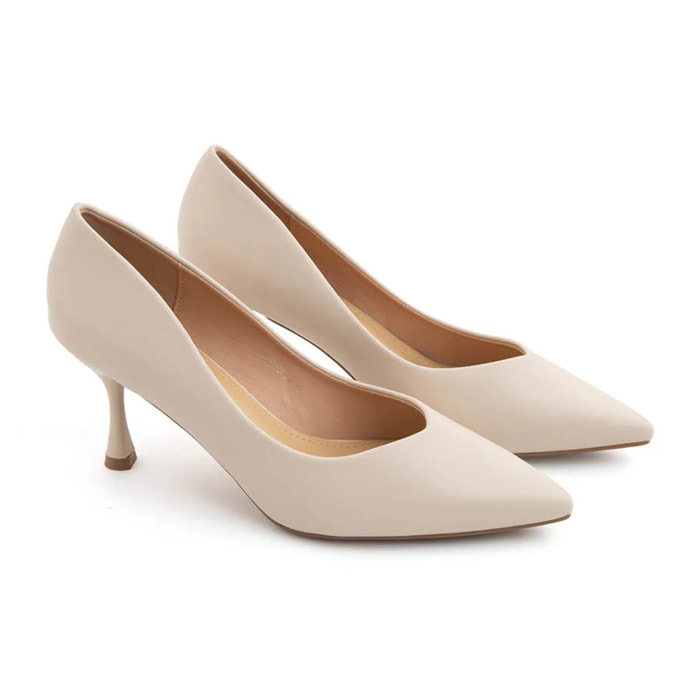 Decolleté essential glam con tacco 7 - BEIGE