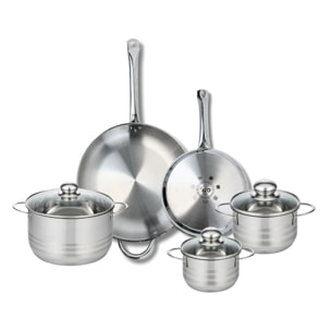 Ensemble de 2 Poêles de cuisson 24 et 32 cm et 3 faitouts 14, 16 et 20 cm Elo Profi Brillant