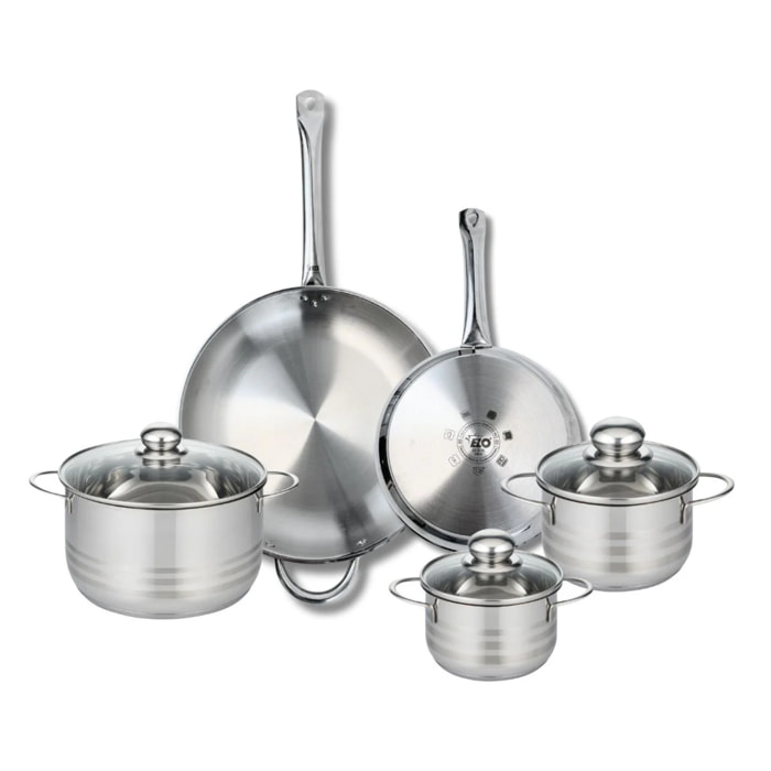 Ensemble de 2 Poêles de cuisson 24 et 32 cm et 3 faitouts 14, 16 et 20 cm Elo Profi Brillant