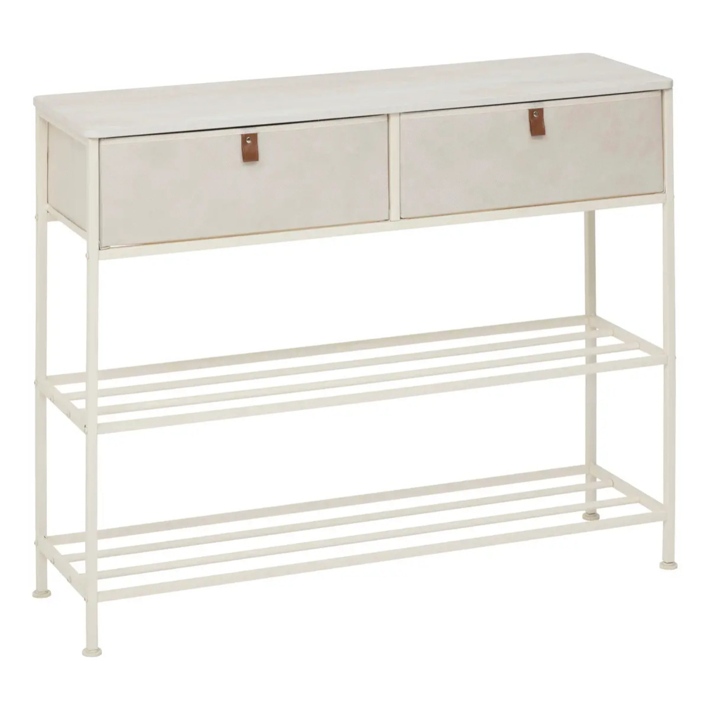 Console 2 tiroirs Tissa avec range-chaussure beige