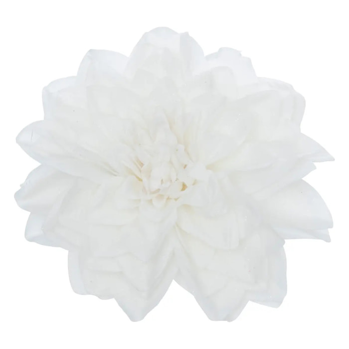 Sujet fleur neige 20cm PS blanc