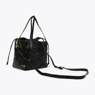 Borsa shopper intrecciata con texture