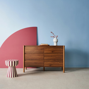 Commode décor bois 6 tiroirs  HARMONY