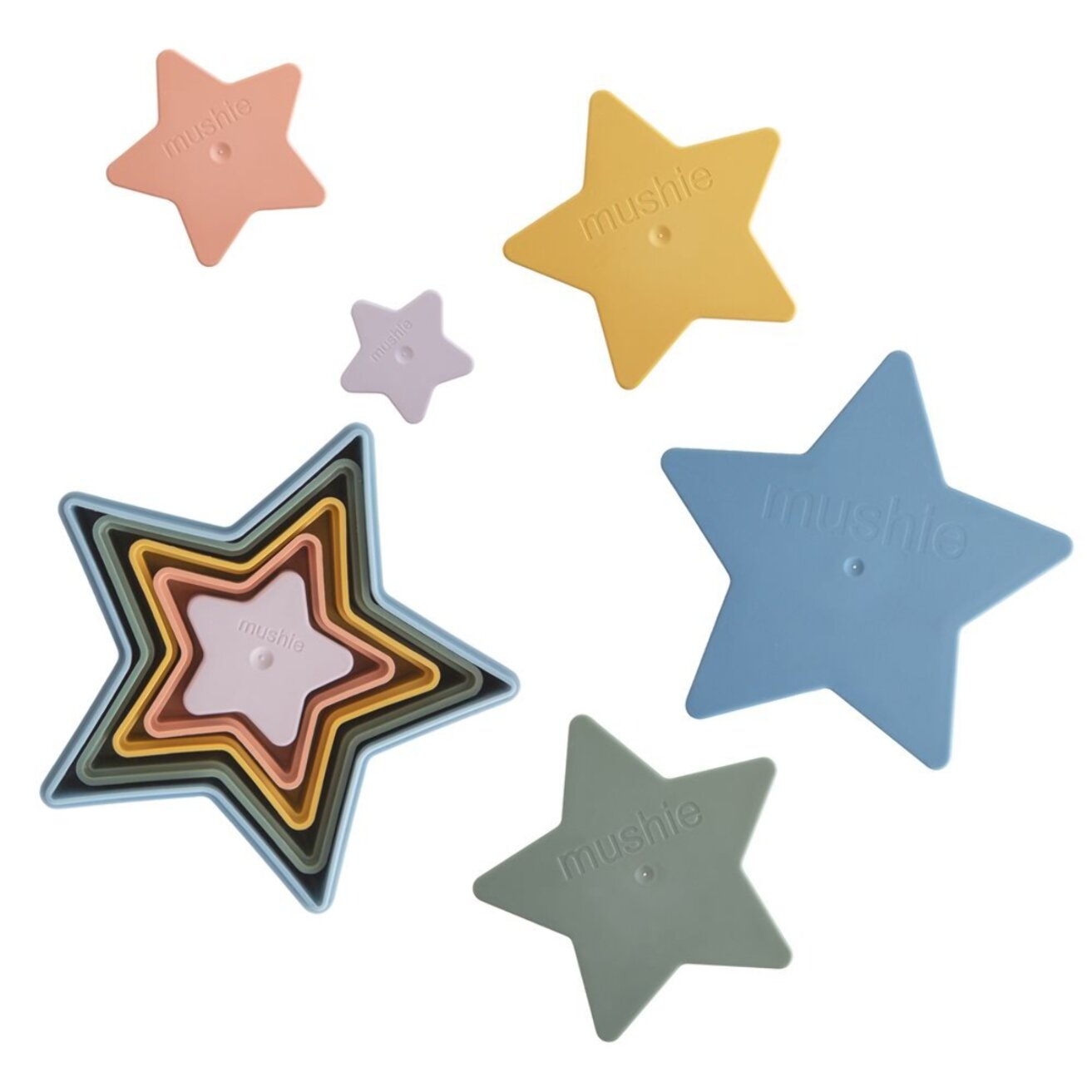 Mushie Estrellas Apilables Solid