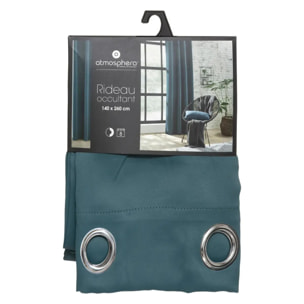 Rideau occultant "Odelie" bleu orage 140x260cm