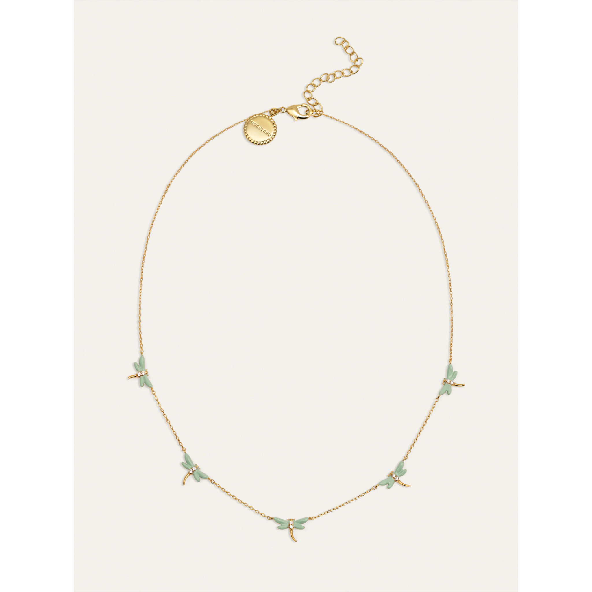 Collar Libélula Baño Oro