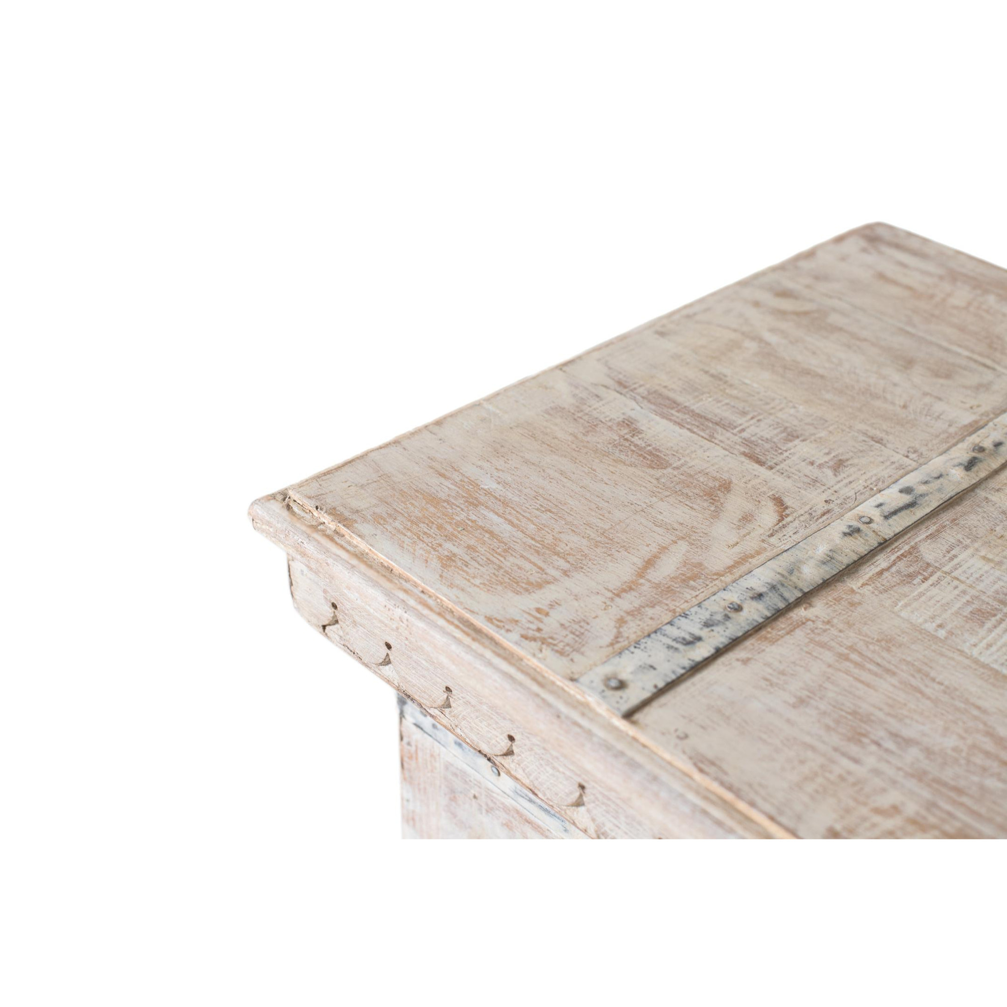 Coffre en bois de manguier 87 cm style vintage industriel