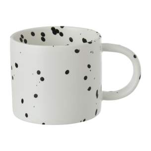 J-Line 6 Mugs pois - grès - blanc/noir