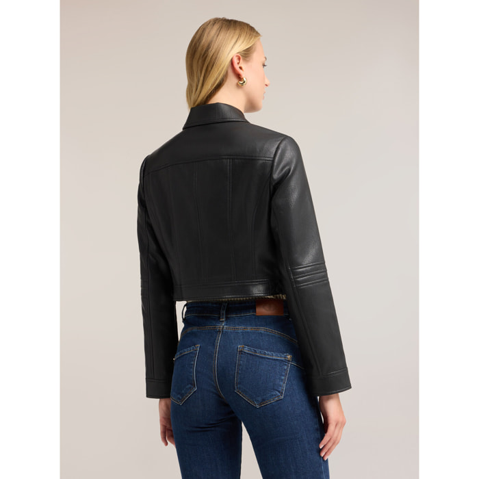 Motivi - Giacca chiodo con zip asimmetrica - Nero