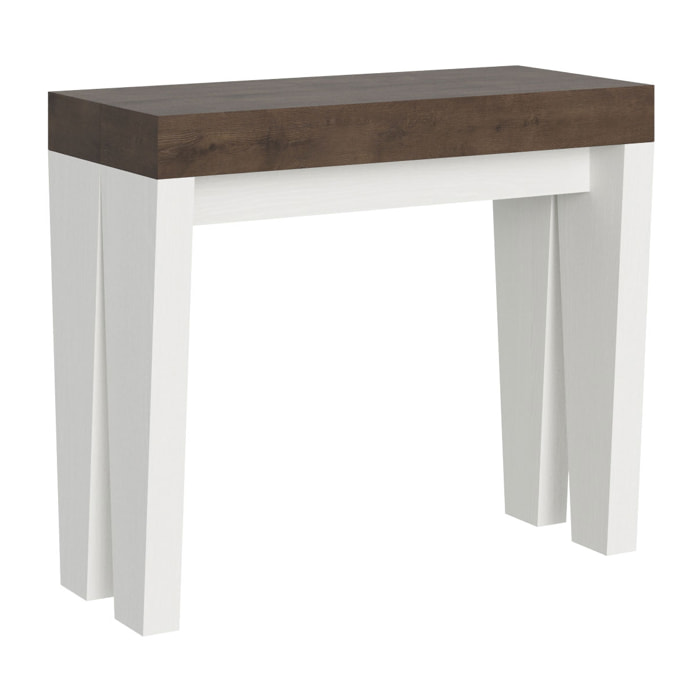 Console Spimbo cm.90x42 (extensible à 300) dessus Noyer structure Frêne Blanc