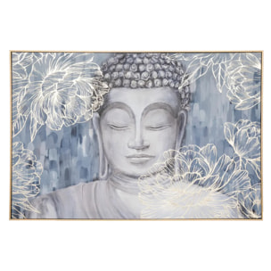 Toile imprimée encadrée "Bouddha" - bois - 60x90 cm