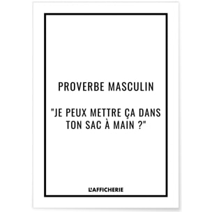 Affiche 'Proverbe masculin'