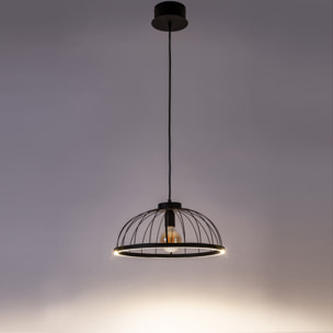 FORLIGHT Colgante Cercle LED E27 39W Blanco Neutro - 4000K Negro para Interior de Techo en Comedor, Salón, Cocina