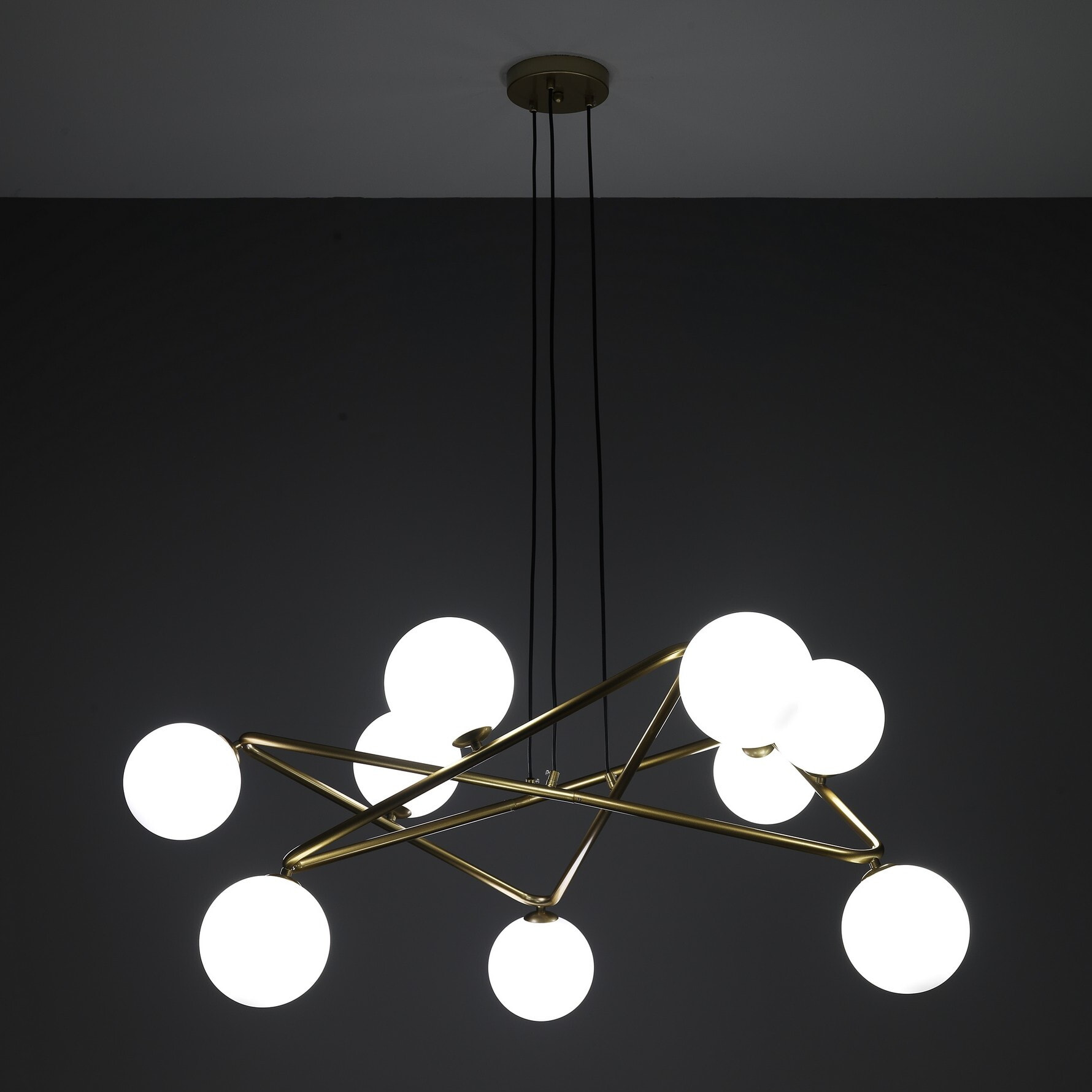 Suspension Tomasucci STAR, en acier et verre, blanc