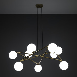 Suspension Tomasucci STAR, en acier et verre, blanc