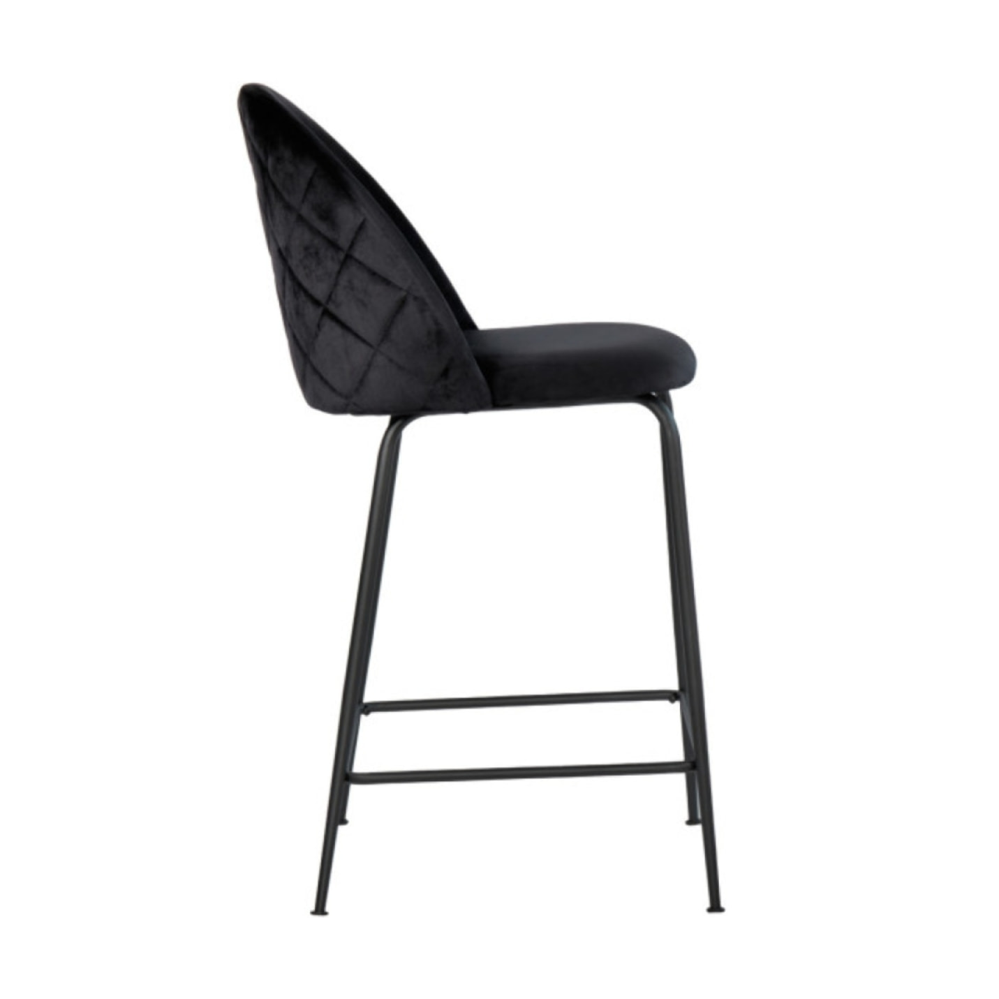 Lot de 2 chaises de bar en velours avec piètement en métal noir - 6 coloris - CLEA