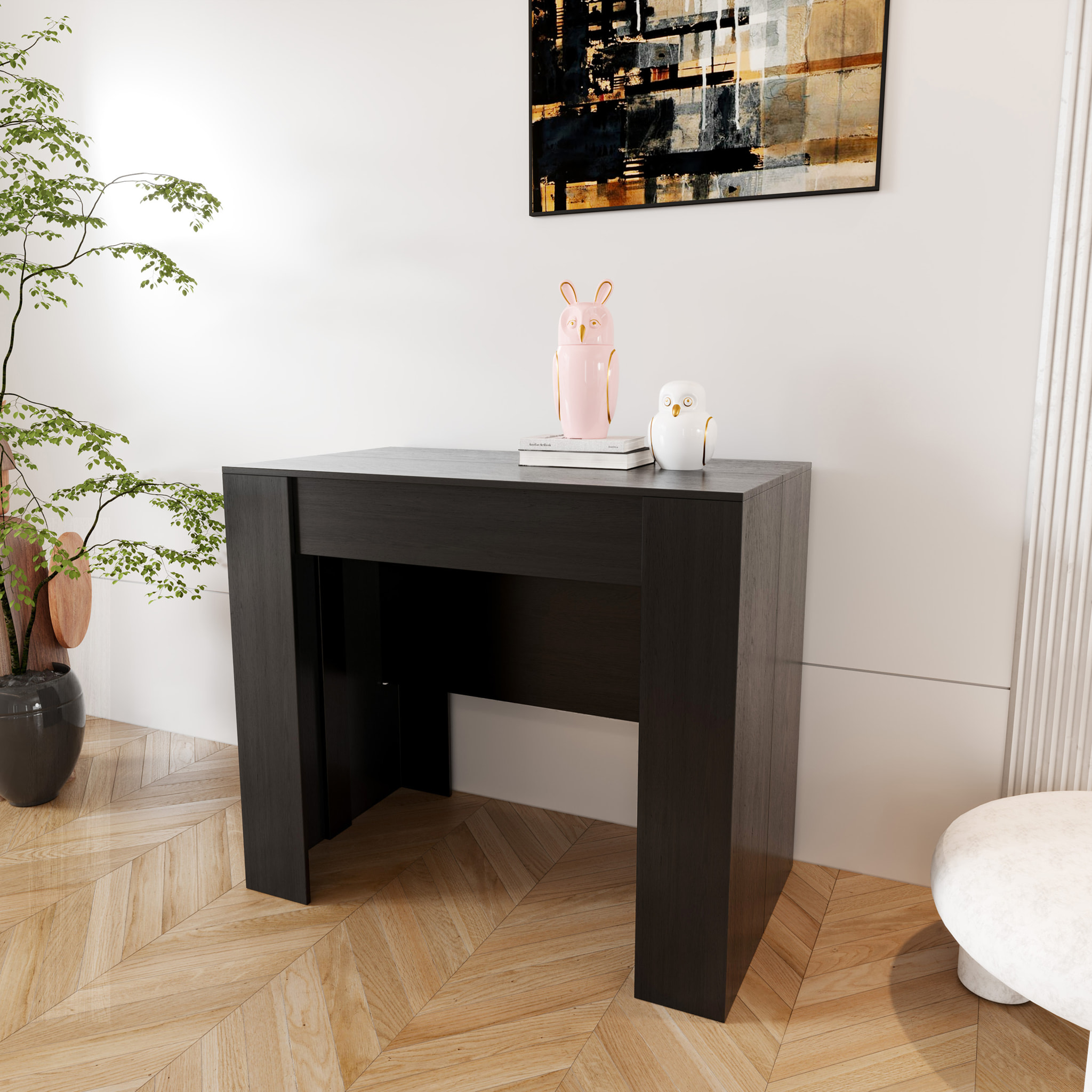 Tavolo Consolle Allungabile Oslo Plus Fino A 3 Metri Tavolo 14 Posti Salvaspazio Design Moderno Elegante Consolle Casa Ufficio 78x51x90 cm Nero