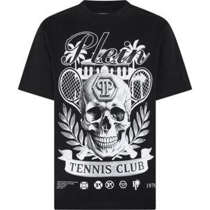 PHILIPP PLEIN Round Neck T-Shirt Skull Tennis Club