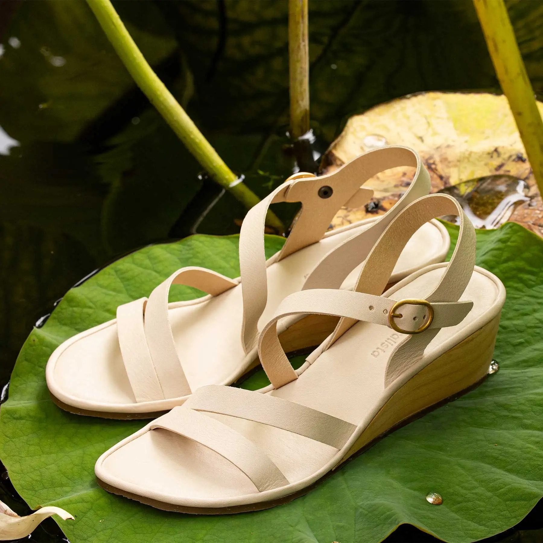 Sandalias con tacón N852 SOFT NAPPA CUERO/ GAIA color Cuero