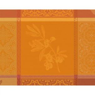 Set pur coton enduit motif jacquard Mille tutti frutti ocre