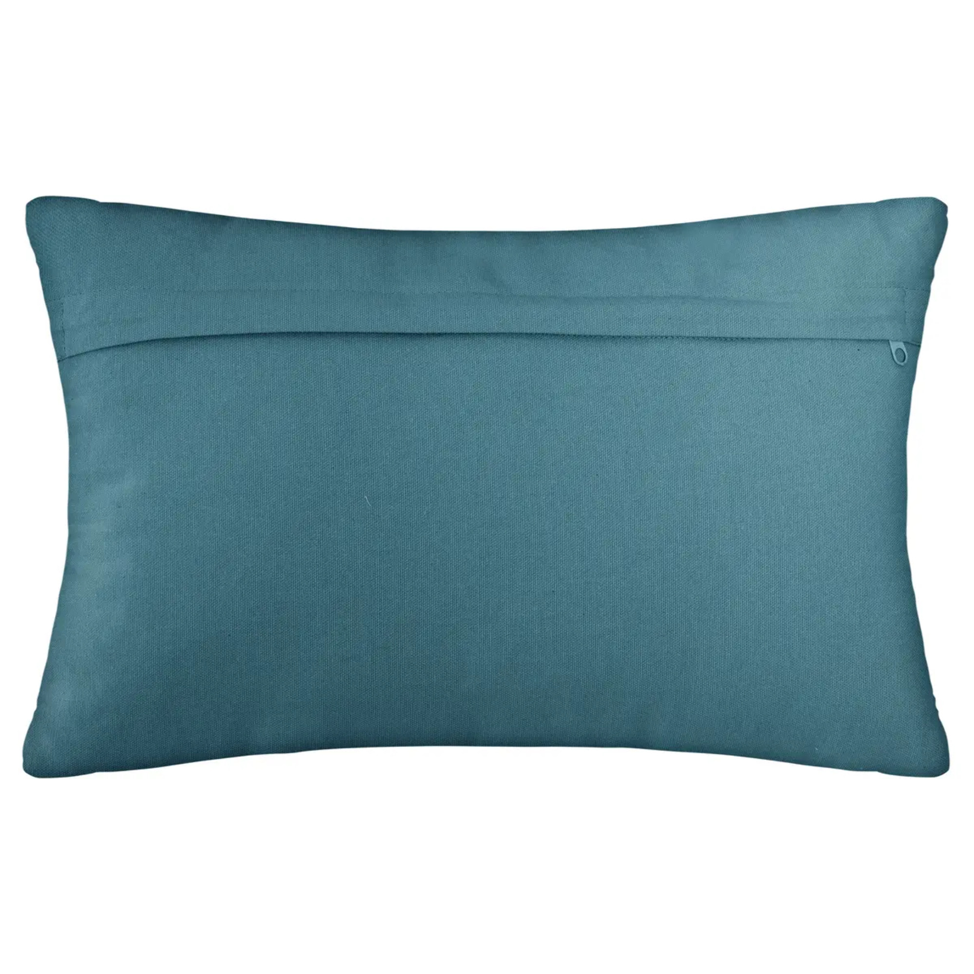 Coussin motifs "Otto" bleu canard 30x50cm