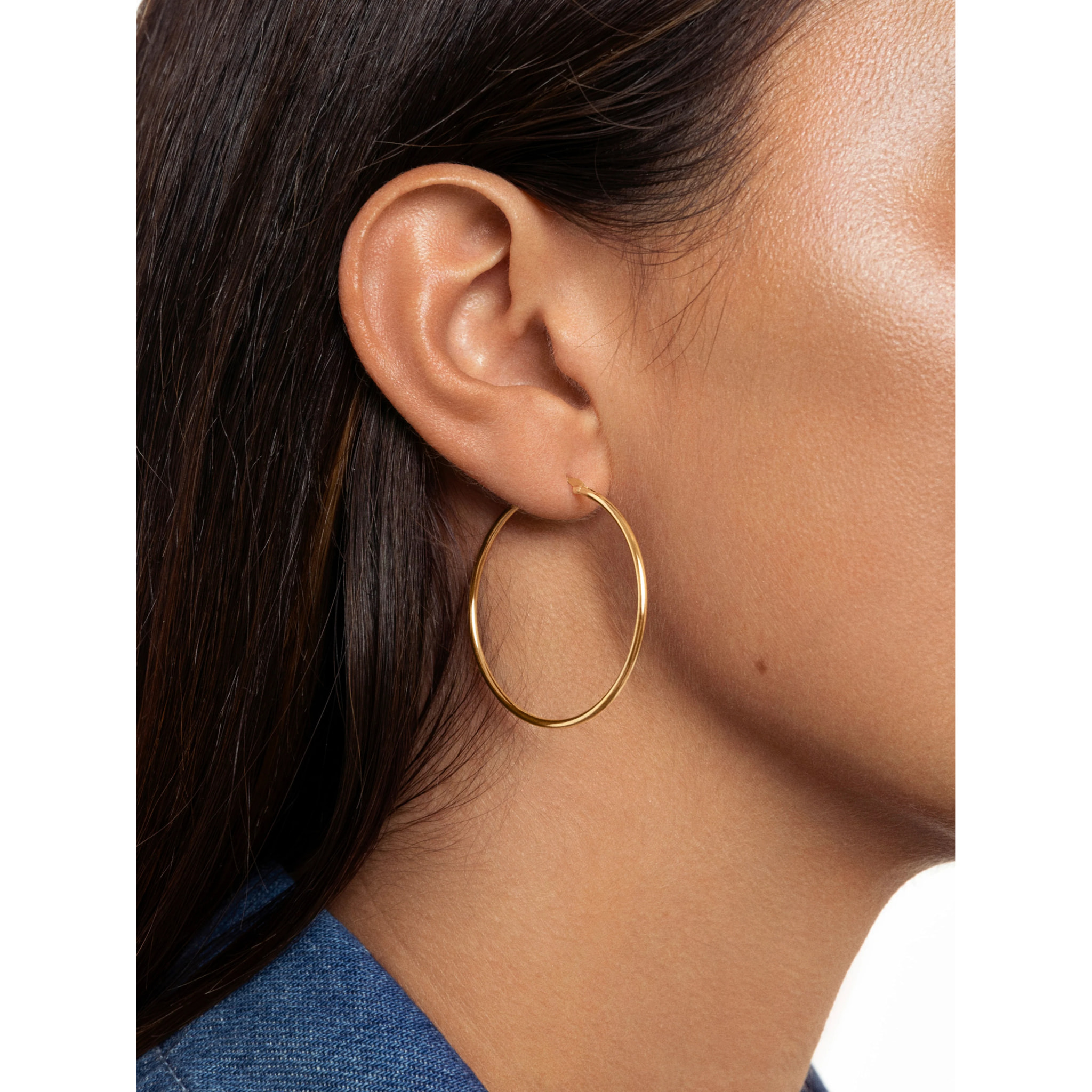 Pendientes Aro Maria L Acero Baño Oro