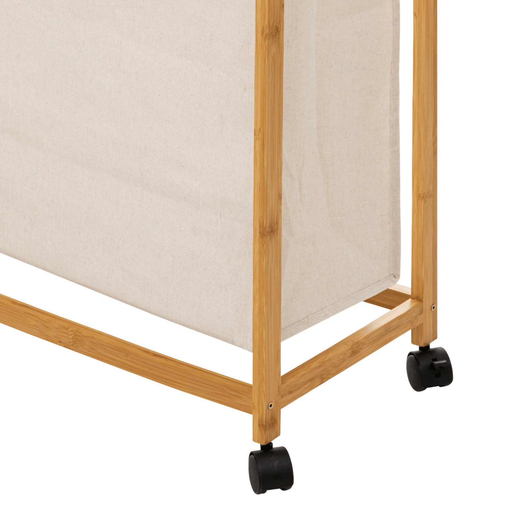 Panier à linge sur roulettes - Beige