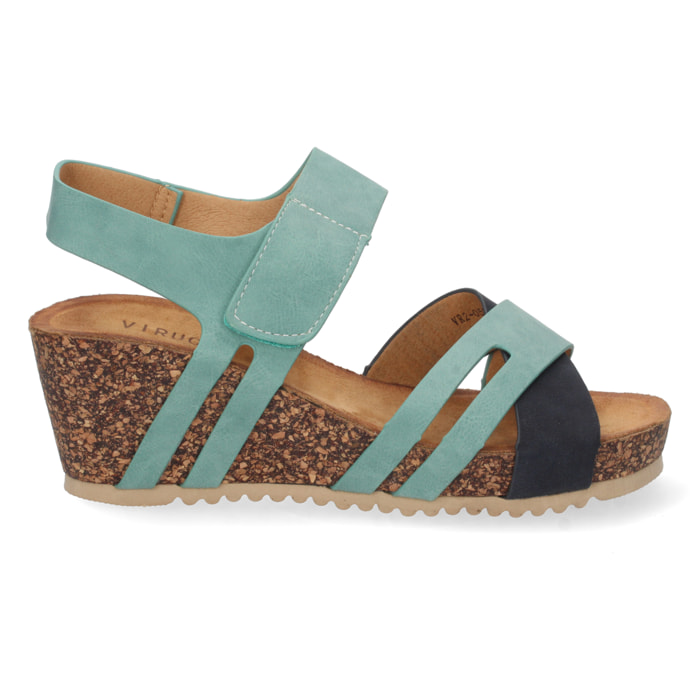 Sandalia de Cuña con Cierre de cierre autoadherente