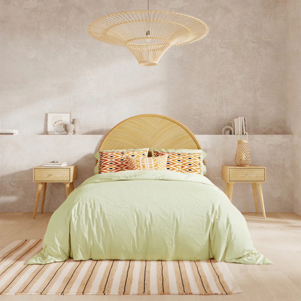 Tête de lit en rotin naturel 140 cm - Beigia