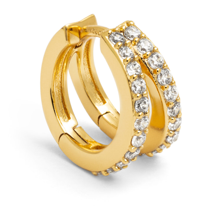 Pendiente Suelto Doble Scarlett Baño Oro