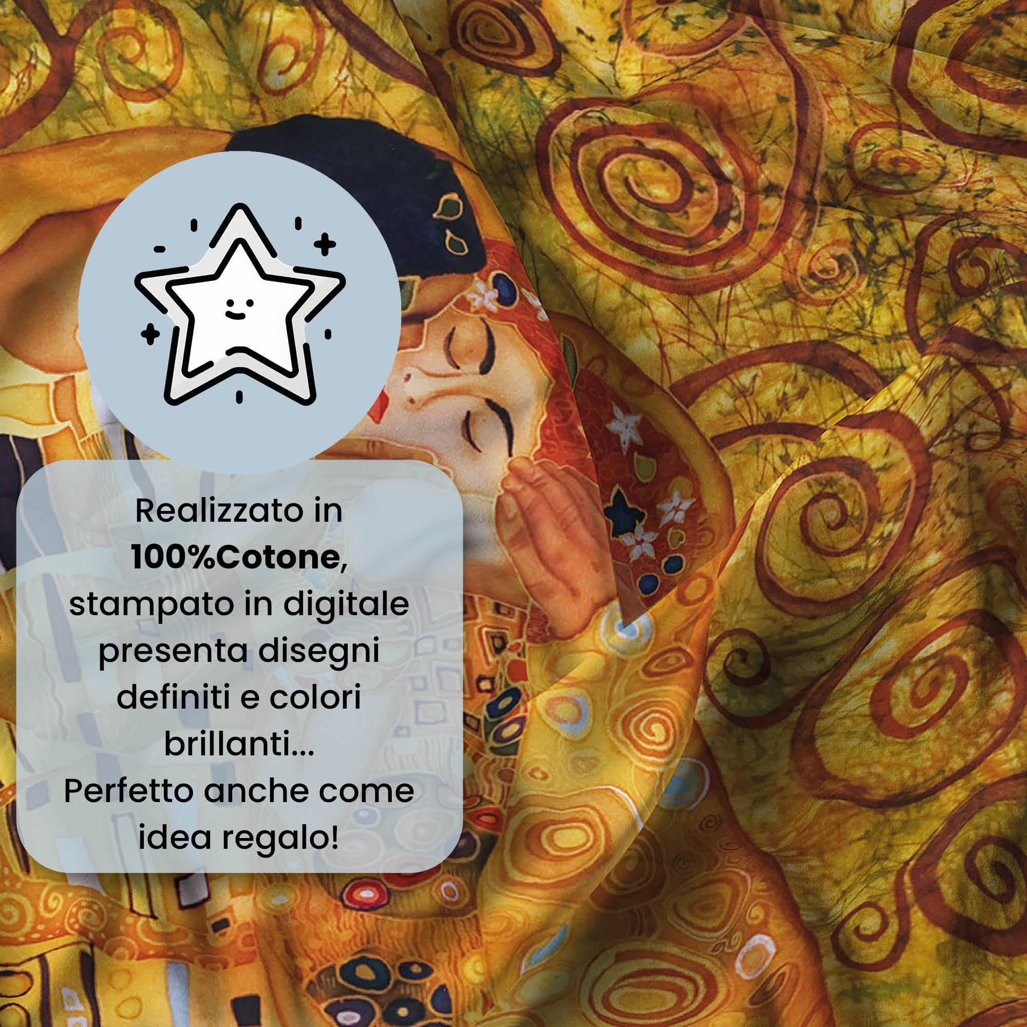 PARURE COPRIPIUMINO SOGNI D'AUTORE, Stampa Digitale, 100% Cotone, Made in Italy - 02