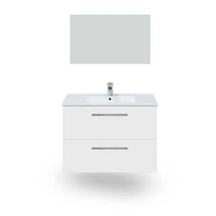 Pack de baño con lavabo cerámico Feel S Blanco Brillo