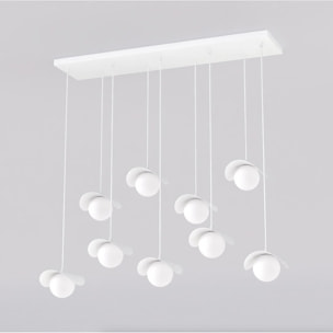 Lampada a sospensione Ritual 9 in acciaio bianco