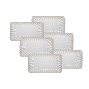 Lot de 6 petites assiettes rectangulaires, Coquillage