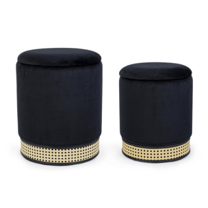 Set di 2 pouf MILENA nero