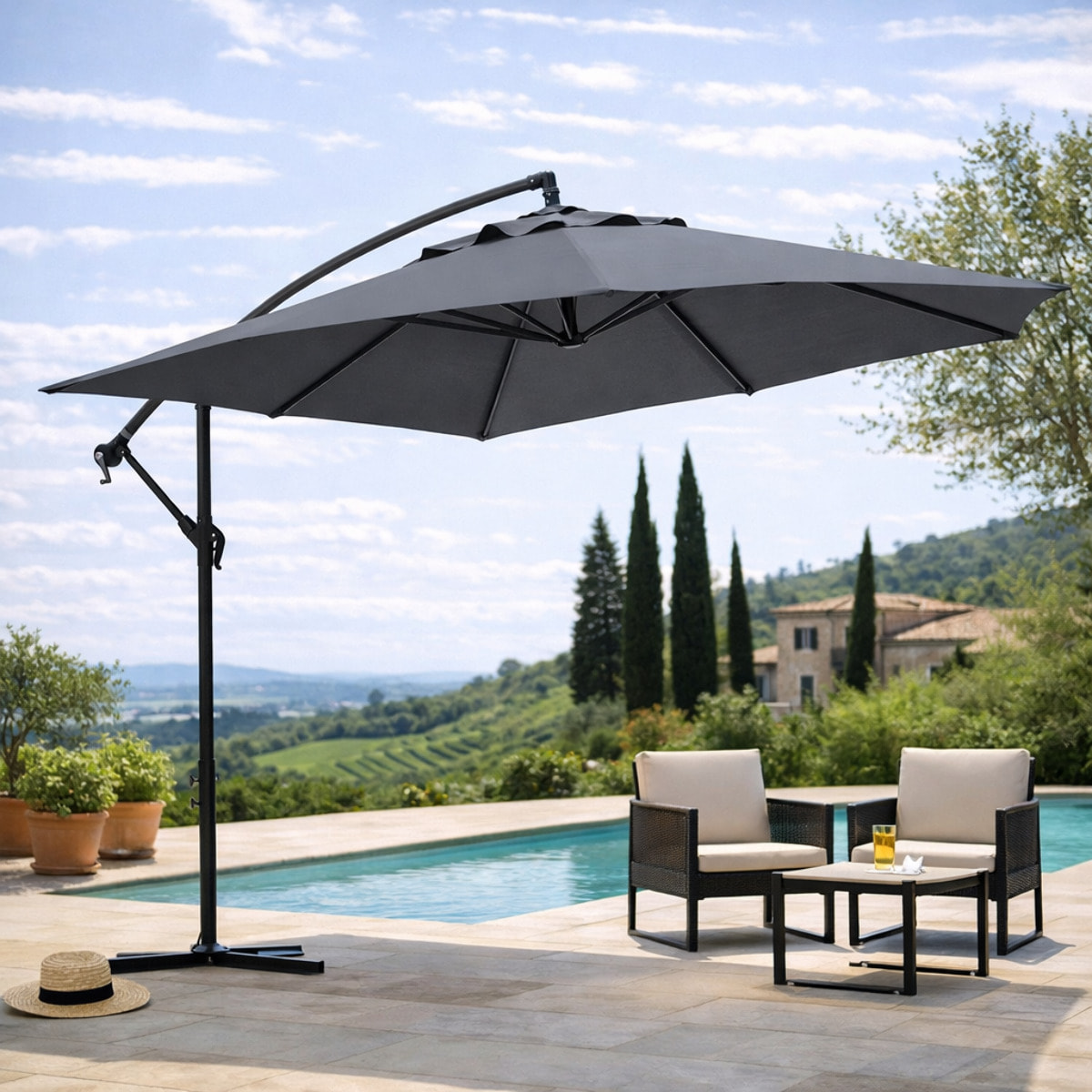 Parasol déporté octogonal – Design pratique – Ø3 m