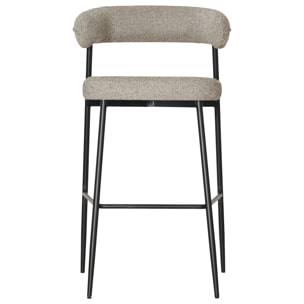 Lot de 2 tabourets de bar en tissu vert chiné THEA