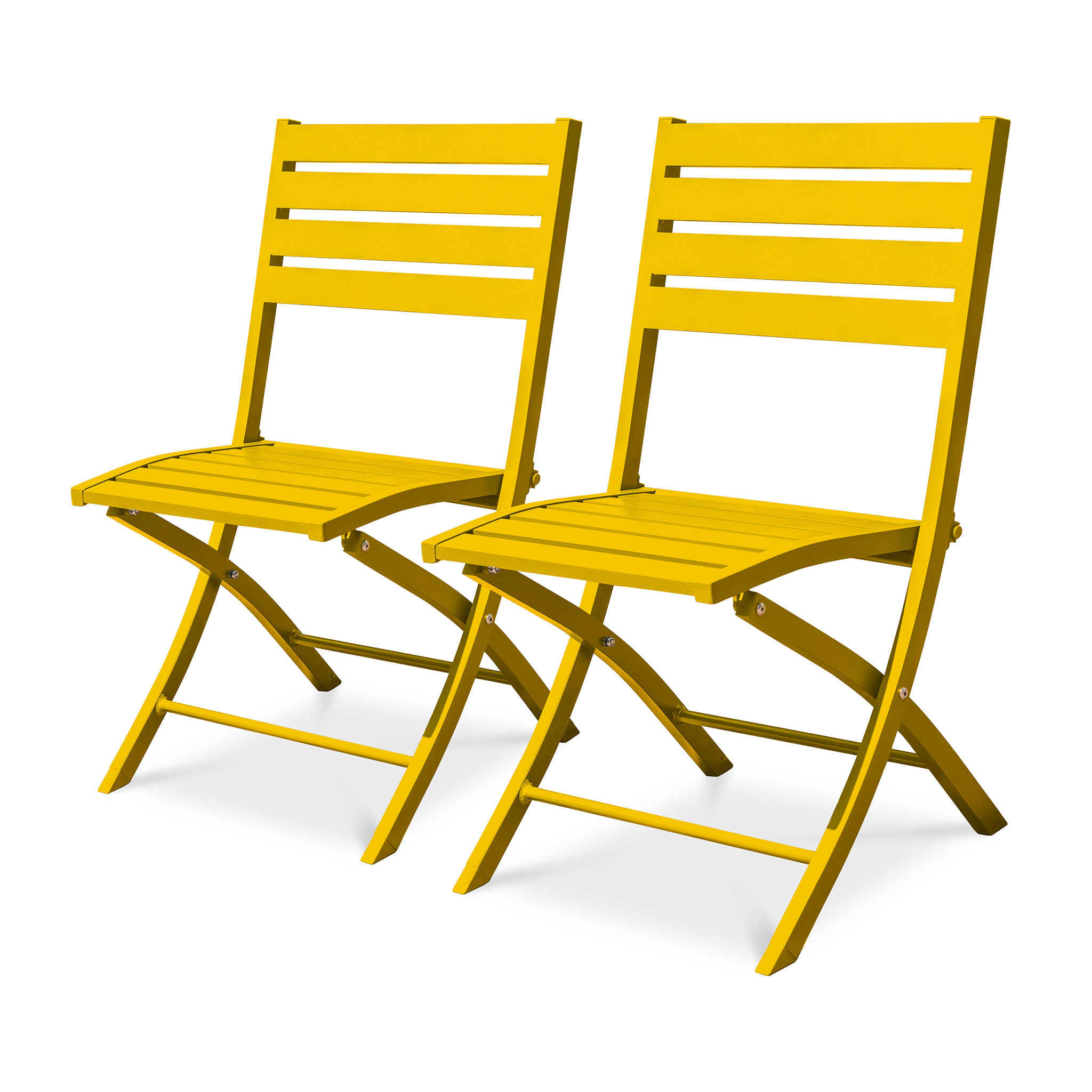MARIUS - Lot de 2 chaises de jardin en aluminium