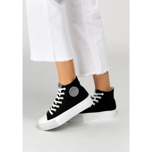 Basic Hi-Top Sneakers Negro Lona