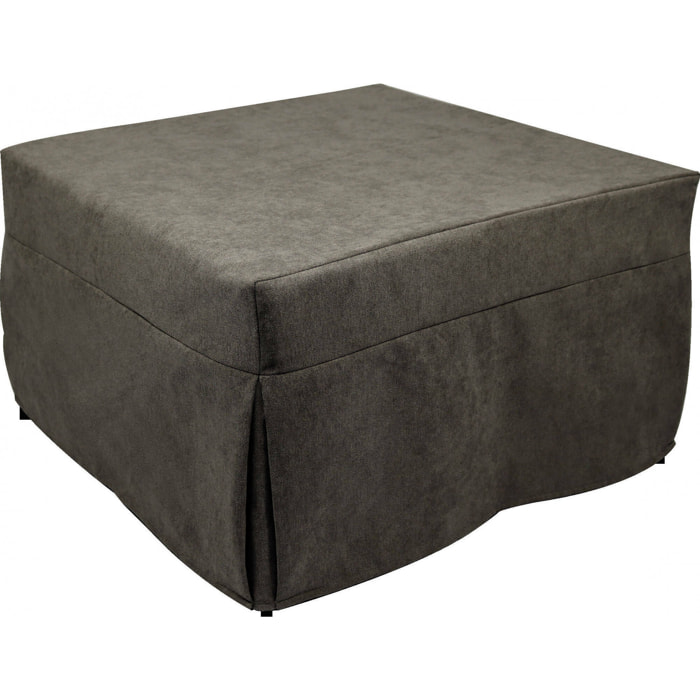 Pouf Arno, Poltrona multiuso, Poltroncina sacco, Pouf poggiapiedi, Made in Italy, 78x78 h45 cm, Marrone