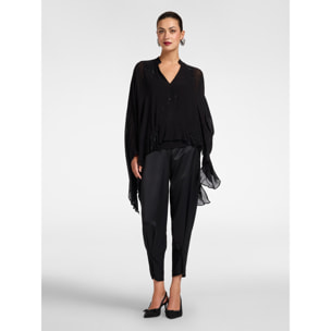 Elena Mirò - Blusa in georgette con paillettes - Nero