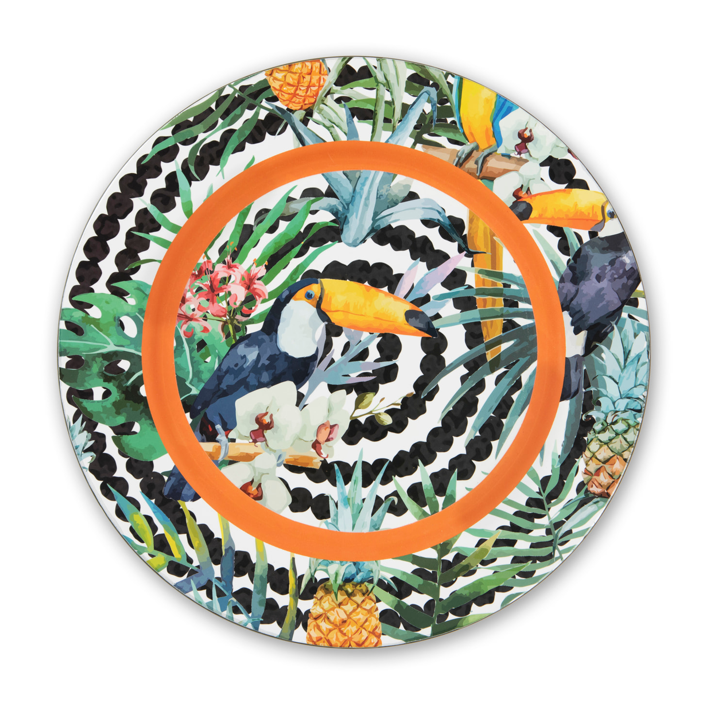 Set 6 sottopiatti 33 cm Excelsa – Tropical Chic, Plastica Multicolore