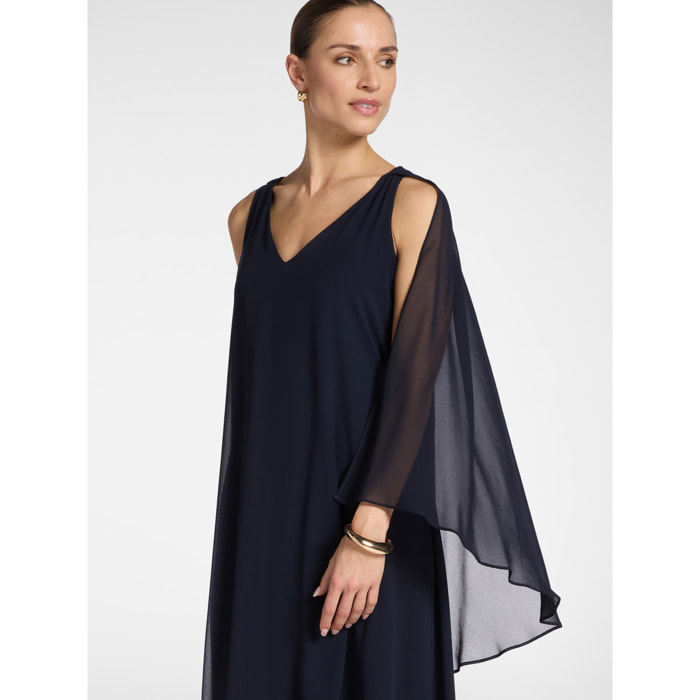 Elena Mirò - Abito lungo in georgette - Blu