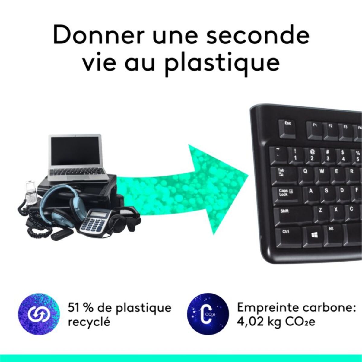 Clavier filaire LOGITECH K120 USB touches silencieuses