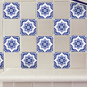 Stickers muraux - Sticker Mural Carrelage adhésif Cuisine Salle de Bain - 9 STICKERS CARRELAGES AZULEJOS LUPITA