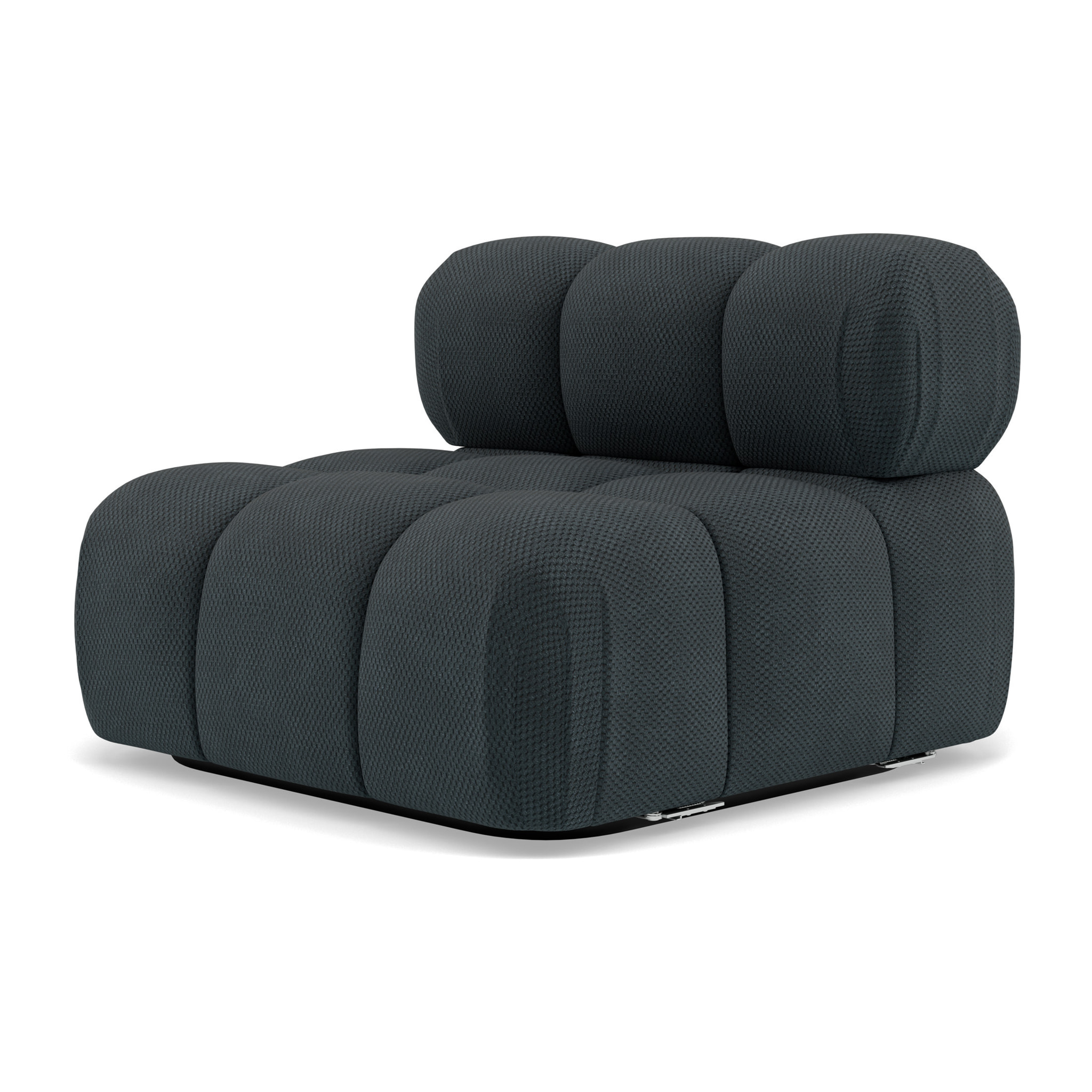 Ruby - module d'assise sans accoudoirs en velours texturé - Noir