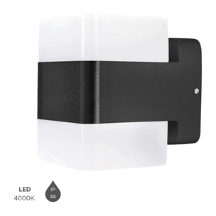 FORLIGHT Aplique IP44 Opalo LED 14.3W Blanco Neutro 4000K On/Off Negro Iluminación Interior Moderna y Eficiente