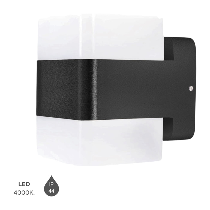 FORLIGHT Aplique IP44 Opalo LED 14.3W Blanco Neutro 4000K On/Off Negro Iluminación Interior Moderna y Eficiente