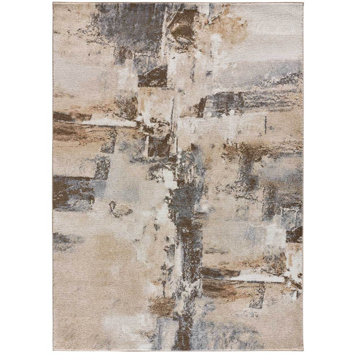 AYDIN Alfombra abstracta de pelo corto en color beige, varias medidas disponibles