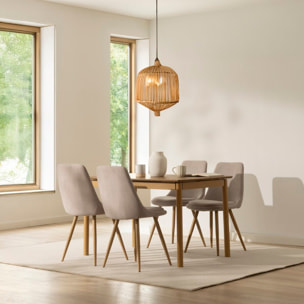 Table à manger extensible Marcus -tableau en tôle naturelle de chêne-couleur chêne 120 x 75 x 80 cm